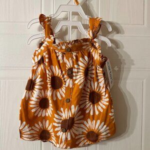 {Kid's} Carter's Infant Girl 2pc Set~ Sunflower Print~ 12 Months (G3)